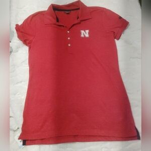Chiliwear Nebraska Huskers Red Polo with Embroidered Logo Lg